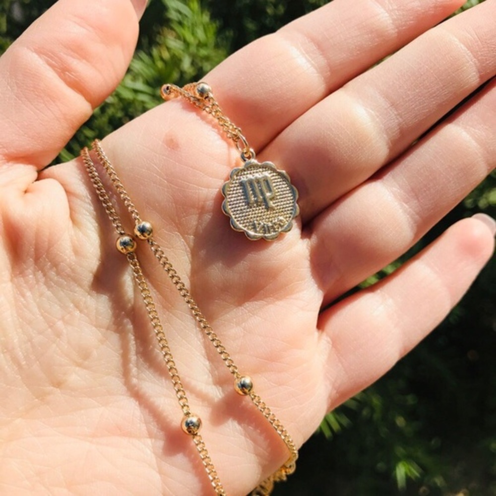 Zodiac Virgo gold chain pendant necklace new - Picture 2 of 4